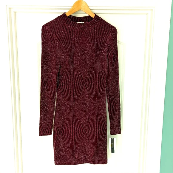 Plum Sparkle Holiday Party Dress - Picture 6 of 6